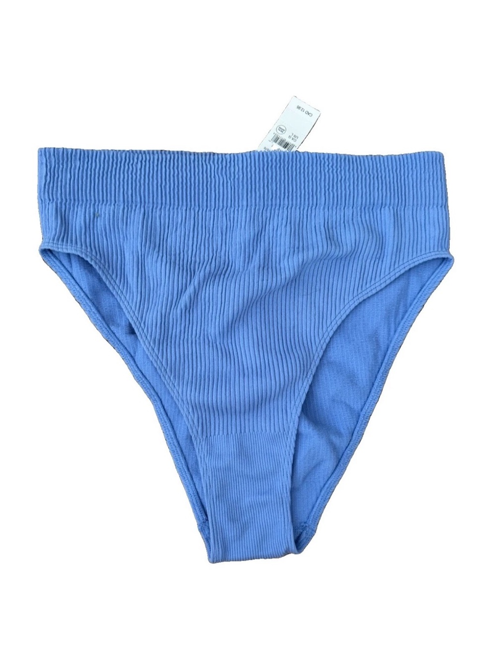 Aerie Real Good Periwinkle Ribbed High Cut Bikini Bottoms NWT | Large